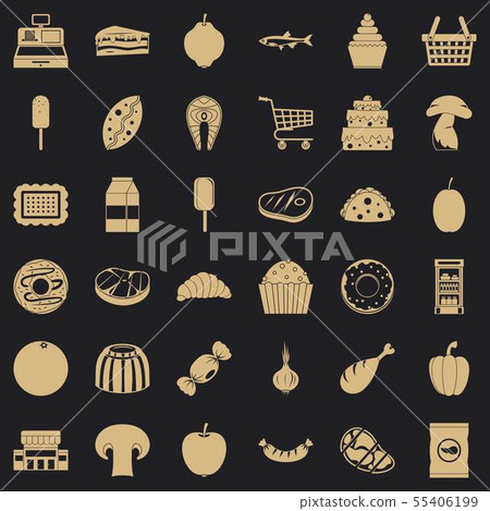 Milk icons set, simple style Milk icons set, simple style 55406199