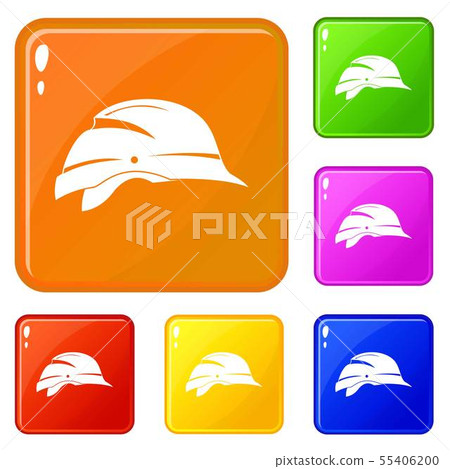 Hardhat icons set vector color Hardhat icons set vector color 55406200