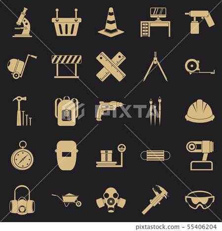 Rigging icons set, simple style 55406204