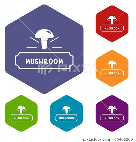 Mushroom fresh icons vector hexahedron-插圖素材 [55406209] - PIXTA圖庫