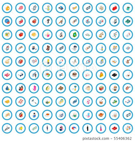 100 woman icons set, isometric 3d style 100 woman icons set, isometric 3d style 55406362