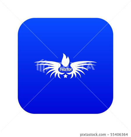 Phenix wing icon blue vector Phenix wing icon blue vector 55406364