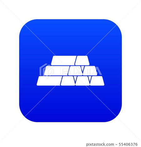 Gold bars icon digital blue Gold bars icon digital blue 55406376
