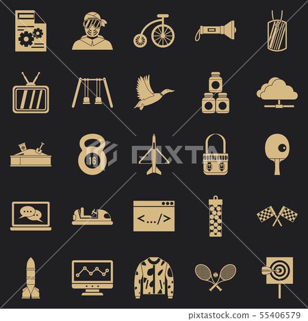 Aim icons set, simple style Aim icons set, simple style 55406579
