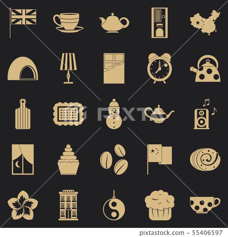 Tea party icons set, simple style - Stock Illustration [55406597] - PIXTA