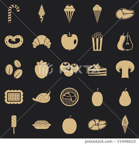 Tasty treats icons set, simple style Tasty treats icons set, simple style 55406620