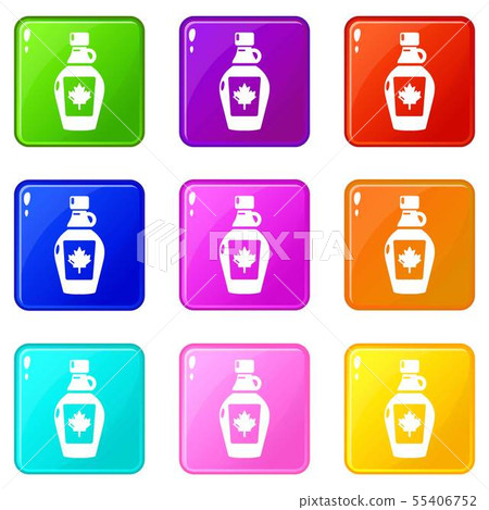 Maple syrup icons set 9 color collection Maple syrup icons set 9 color collection 55406752