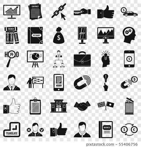 Business academy icons set, simple style Business academy icons set, simple style 55406756
