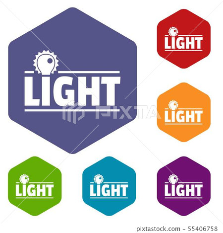 Lightbulb icons vector hexahedron Lightbulb icons vector hexahedron 55406758