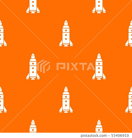 Rocket exploration pattern vector orange 55406910