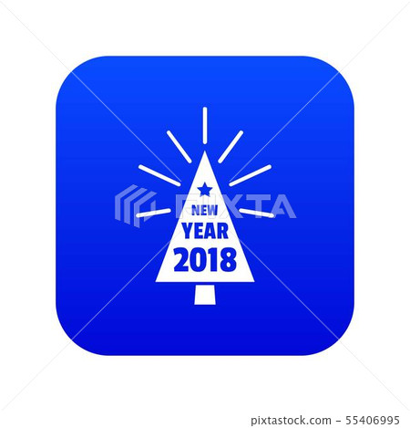 Beautiful christmas tree icon blue vector 55406995