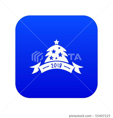 Christmas tree icon blue vector Christmas tree icon blue vector 55407225