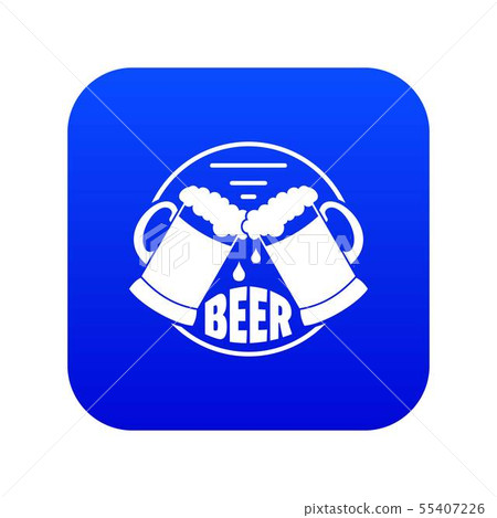 Best glass beer icon blue vector Best glass beer icon blue vector 55407226