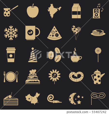 Kettle drum icons set, simple style 55407242