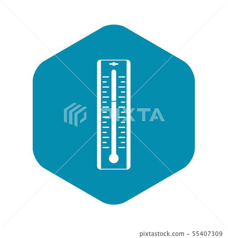 Thermometer with degrees icon, simple style Thermometer with degrees icon, simple style 55407309