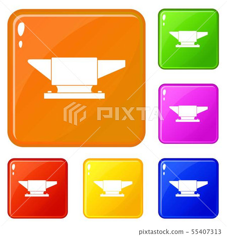 Anvil icons set vector color Anvil icons set vector color 55407313