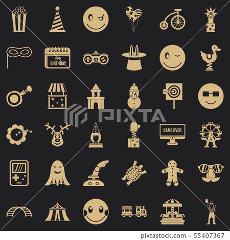 Crazy icons set, simple style - Stock Illustration [55407367] - PIXTA