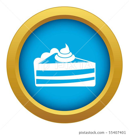 Piece of cake icon blue vector isolated 55407401