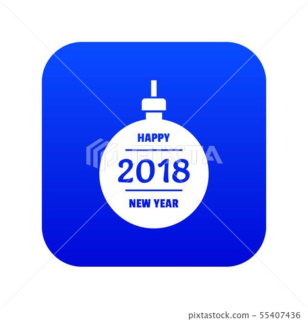 Christmas ball icon blue vector Christmas ball icon blue vector 55407436