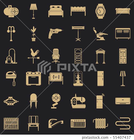 Home equipment icons set, simple style Home equipment icons set, simple style 55407437