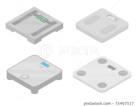 Weigh scales icons set, isometric style Weigh scales icons set, isometric style 55407517