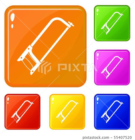 Hacksaw icons set vector color Hacksaw icons set vector color 55407520