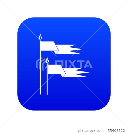 Ancient battle flags icon digital blue Ancient battle flags icon digital blue 55407522