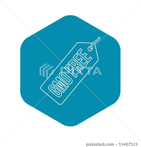 Gmo free label icon, outline style Gmo free label icon, outline style 55407523