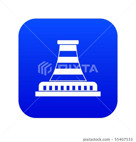 Refinery with pipe icon digital blue - Stock Illustration [55407533 ...