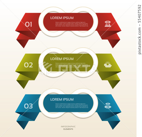 Set of colorful origami labels for your text.  55407592