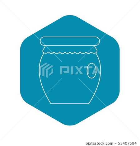 Honey jar pot icon, outline style Honey jar pot icon, outline style 55407594