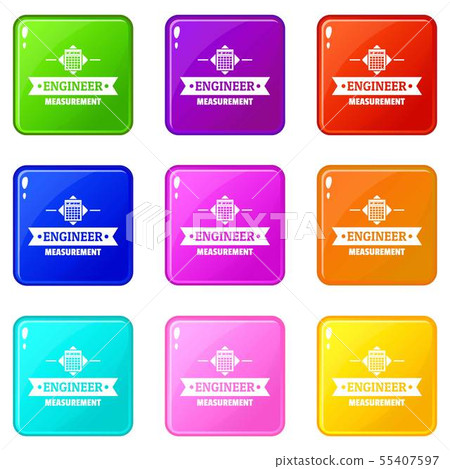Calculator icons set 9 color collection 55407597