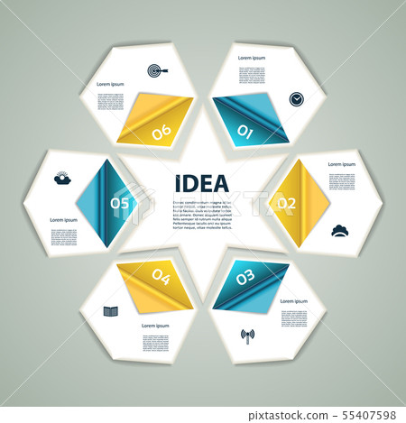6-Step process modern info graphics 6-Step process modern info graphics 55407598