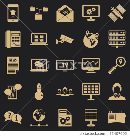 Send Data Incon Sending data icons set, simple style - Stock Illustration [55407693 ...