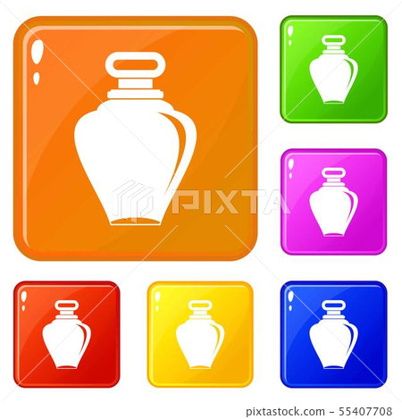 Parfume bottle icons set vector color 55407708