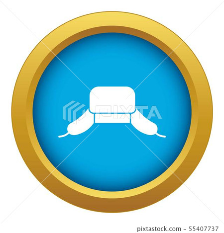 Hat with ear flaps icon blue vector isolated 55407737