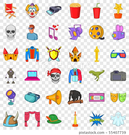 Media icons set, cartoon style Media icons set, cartoon style 55407739