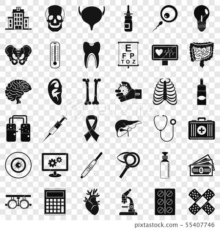 Computer diagnostic icons set, simple style Computer diagnostic icons set, simple style 55407746