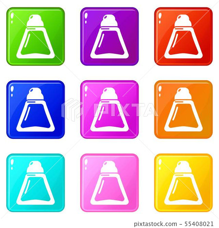 Perfume bottle beauty icons set 9 color collection Perfume bottle beauty icons set 9 color collection 55408021