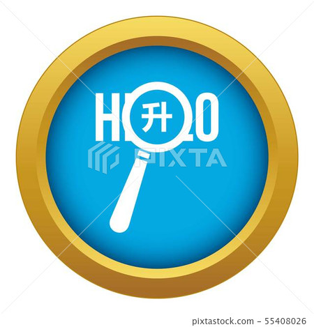 Magnifying glass over Hello word icon blue vector isolated Magnifying glass over Hello word icon blue vector isolated 55408026