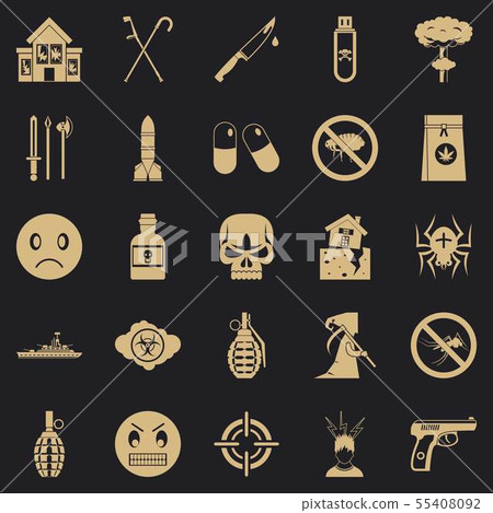 Tension icons set, simple style 55408092