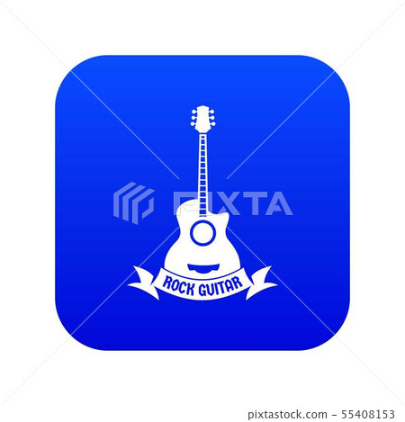 Guitar icon blue vector 55408153