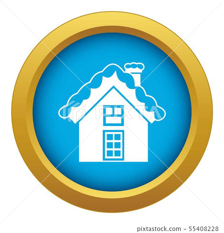 Small snowy cottage icon blue vector isolated - Stock Illustration ...