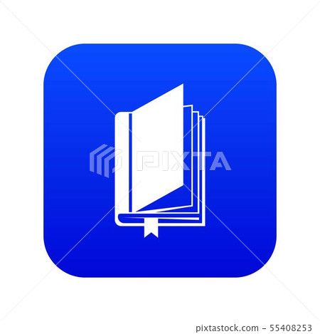 Book with bookmark icon digital blue - Stock Illustration [55408253 ...