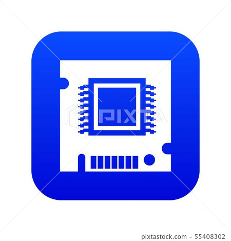 Integrated microchip icon blue vector Integrated microchip icon blue vector 55408302