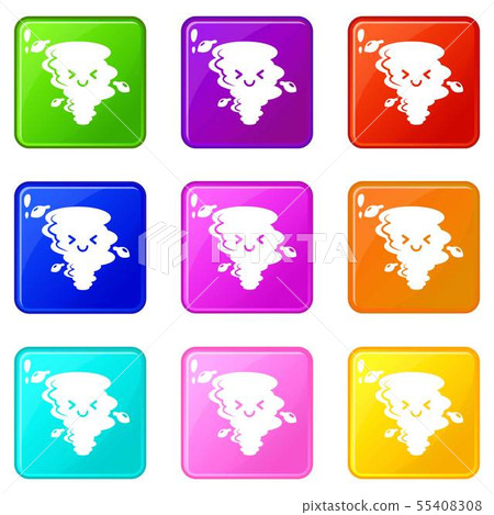 Tornado icons set 9 color collection Tornado icons set 9 color collection 55408308