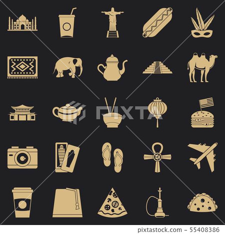 Search yourself icons set, simple style 55408386