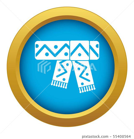 Knitted scarf with pattern icon blue vector isolated 55408564