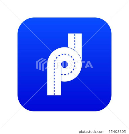 Little road junction icon digital blue - Stock Illustration [55408805 ...