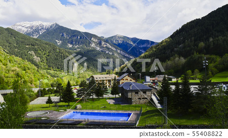 Pyrenees mountain landscape in Spain, Bielsa Pyrenees mountain landscape in Spain, Bielsa 55408822